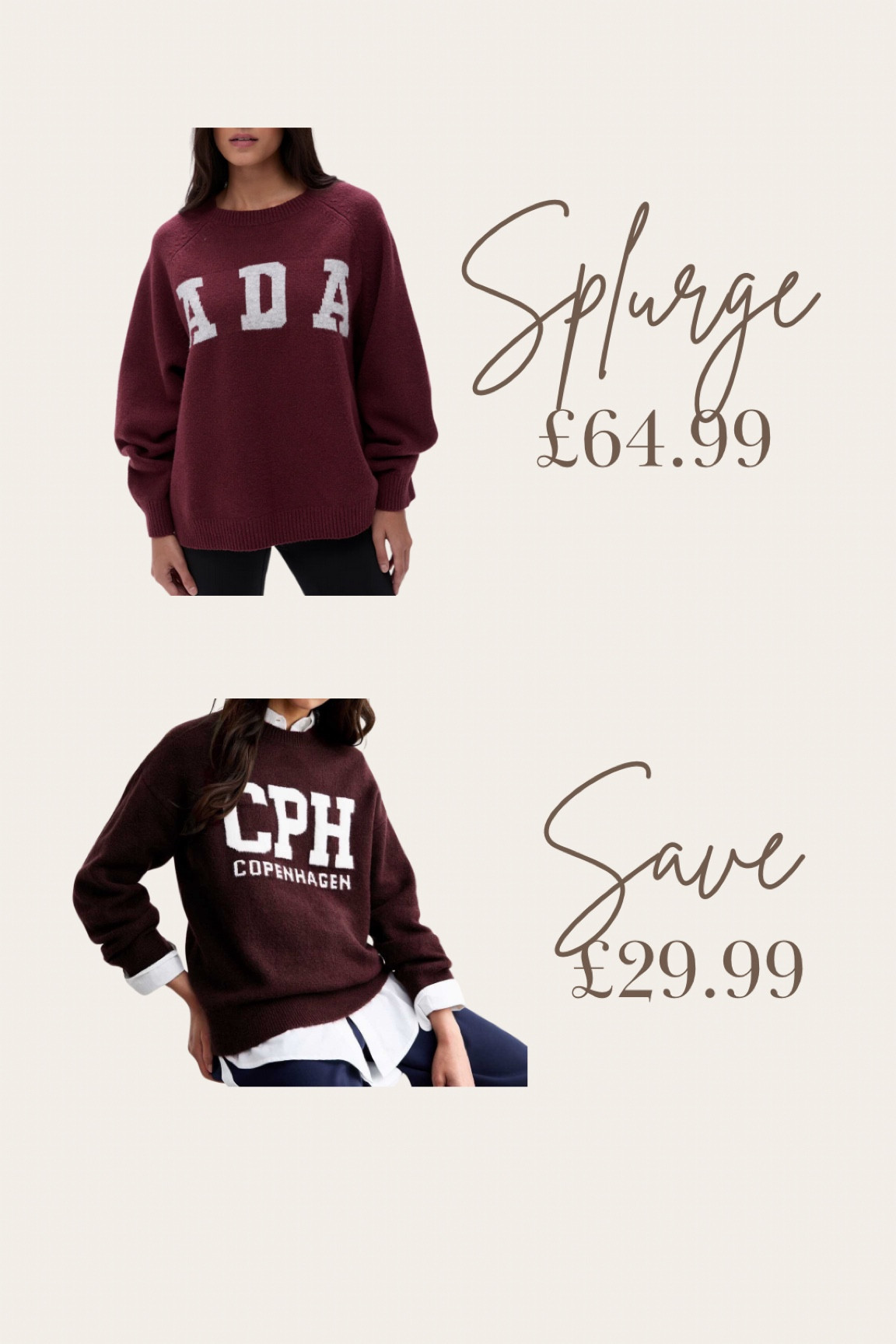 Burgundy Red oversized knitted Adanola  jumper and a burgundy oversized knitted jumper Newlook autumn wardrobe essential - get the look for less 🍒🍇

#LTKmidsize #LTKuk #LTKeurope