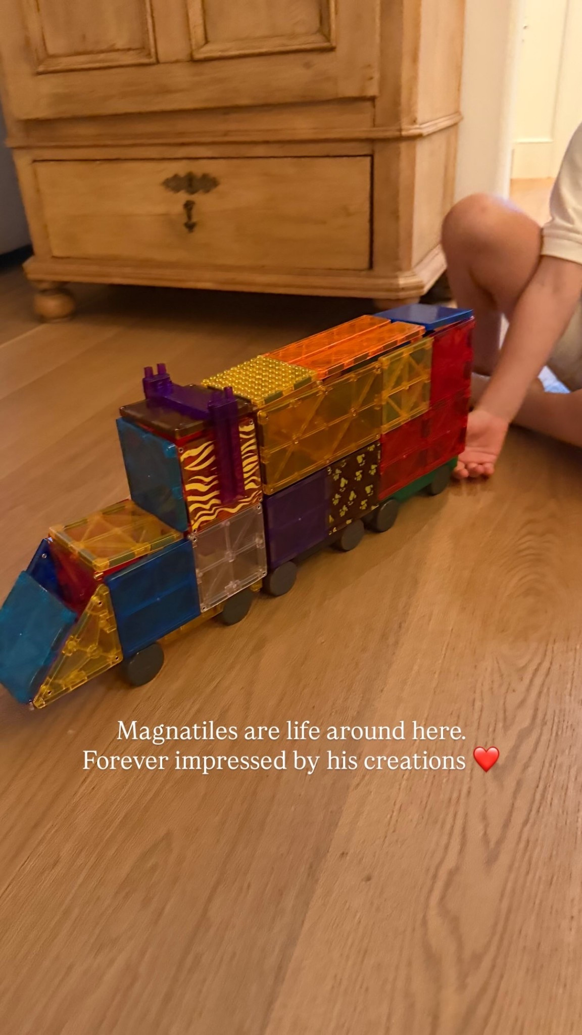 Magnatiles are life around here. Forever impressed by his creations ❤️ On sale
now!