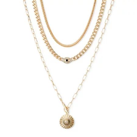 Sofia Jewelry by Sofia Vergara Women s Gold-Tone Disc Pendant Necklace 3-Piece Set | Walmart (US)