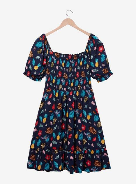 Her Universe Disney Lilo & Stitch Tropical Floral Allover Print Smock Dress - BoxLunch Exclusive | BoxLunch