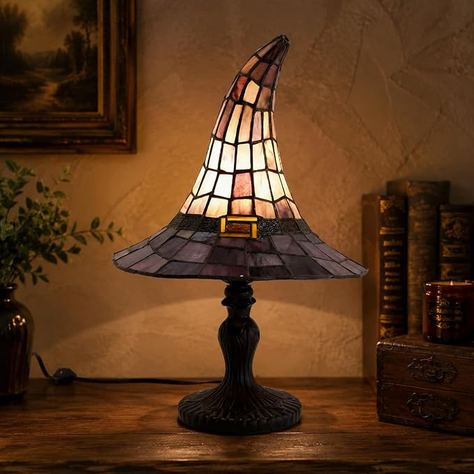 Resin Witch Hat Table Lamp, USB Powered LED Accent Light with Warm Glow, Large 11.8" Gothic Hallo... | Amazon (US)