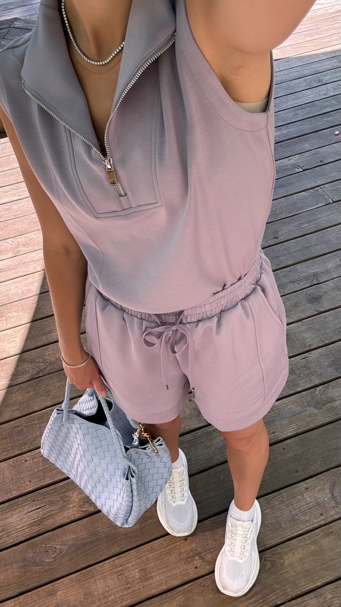 Amazon outfit matching set 2 piece set purple shorts and top athleisure loungewear casual outfit comfy outfit mom outfit mom style summer outfit sneakers amazon shoes blue bag blue tote 

#LTKmomlife #LTKootd #LTKdayinmylife