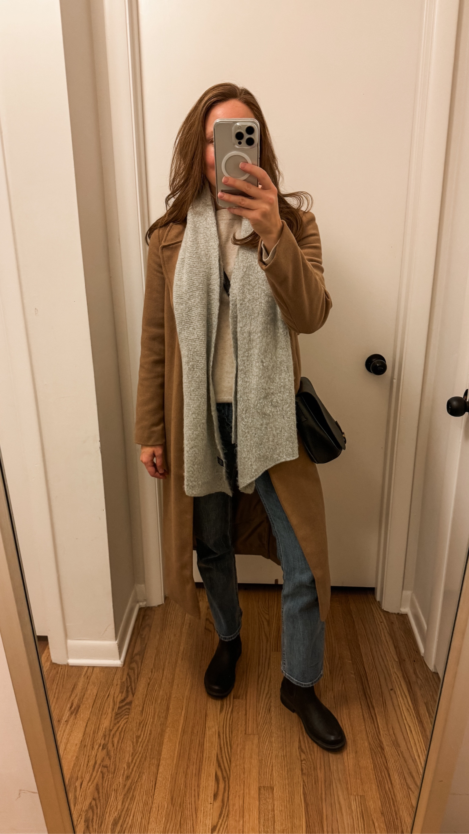 Cold and rainy day outfit from the winter capsule wardrobe // cashmere scarf // camel wrap coat // best selling waterproof boots 

#LTKSeasonal
