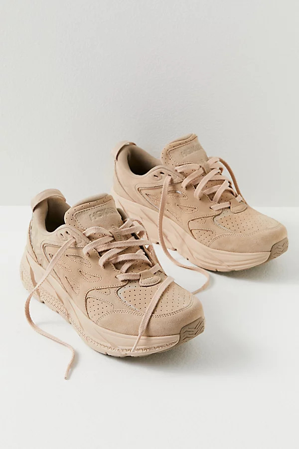 Hoka Clifton L Suede Sneakers by HOKA at Free People, Shifting Sand / Dune, US 9 M | Free People (Global - UK&FR Excluded)