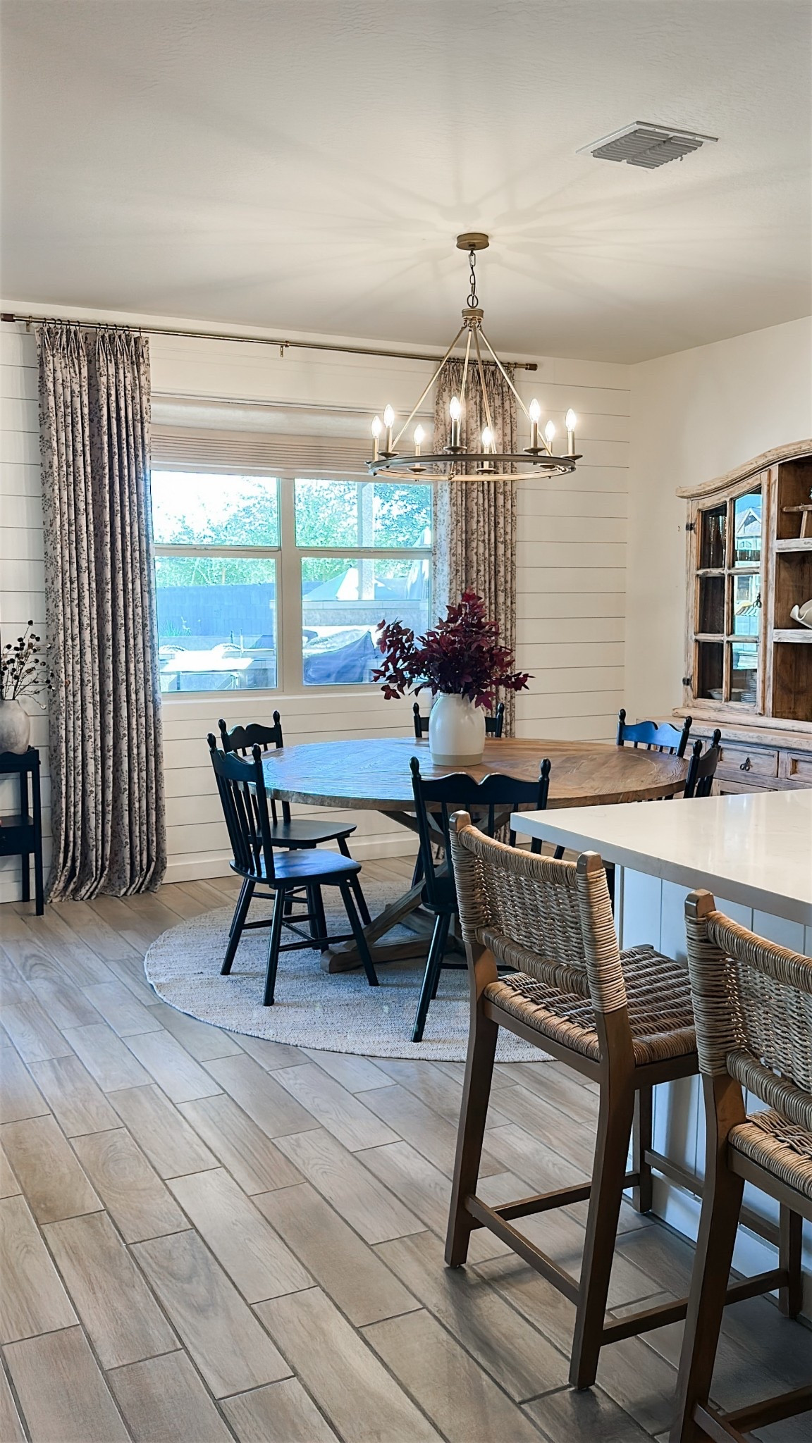 Obsessed with these curtains. In color porcelain  