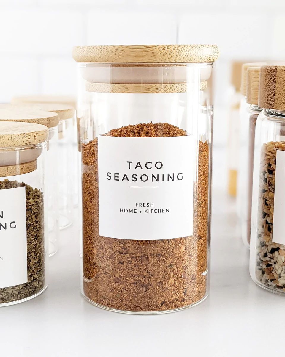 10 oz Glass Spice Jar Set | Fresh Home + Kitchen
