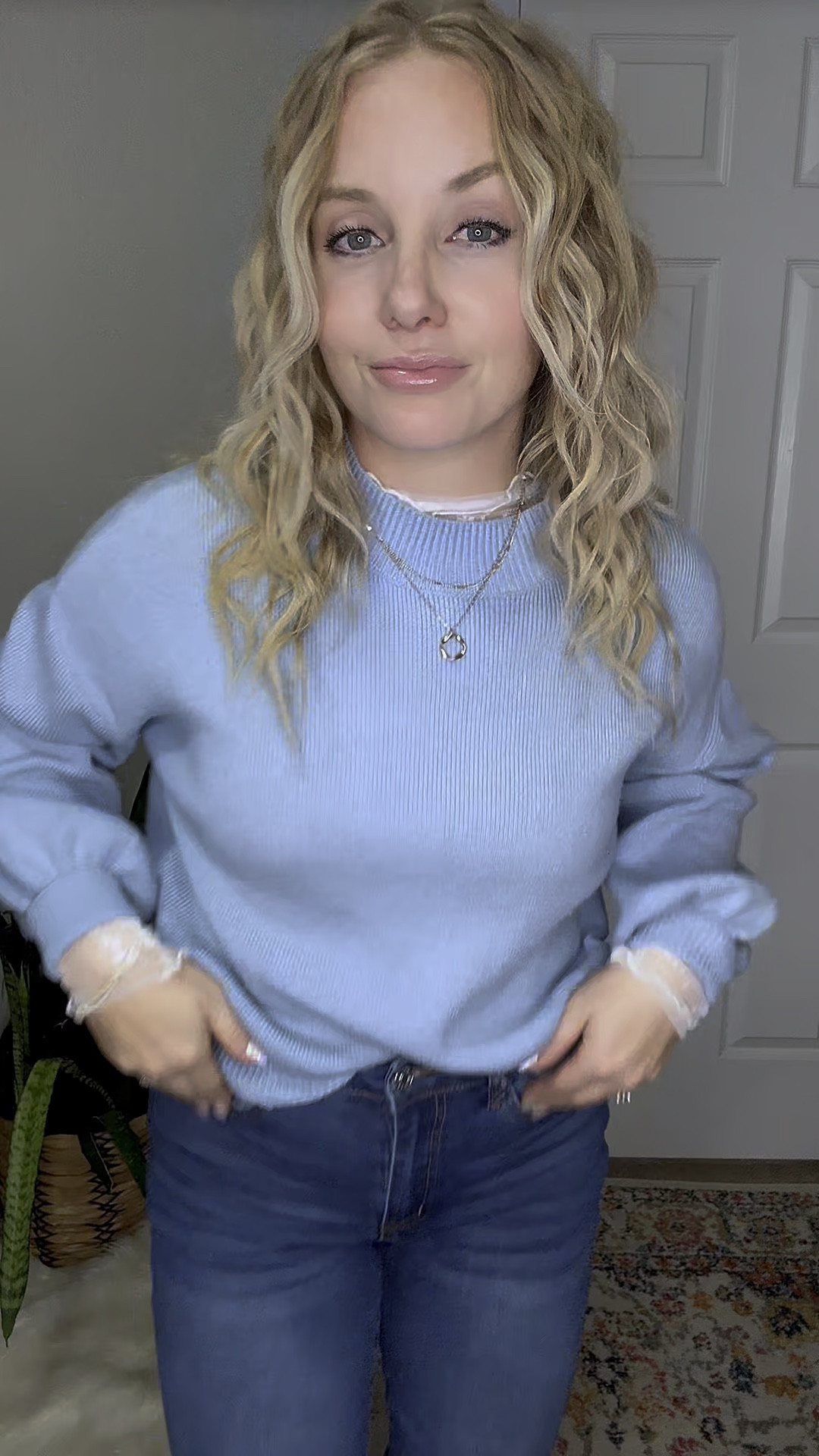 Winter outfit idea from amazon — light blue sweater with a long sleeve lace top underneath, jeans (runs big, sized down one) brown bag and leopard print ballet flats








Winter outfit
Winter fashion
Amazon winter outfits
Trending winter fashion 
 casual winter outfits | winter fashion | size 4-6 | cold weather outfits | winter outfit ideas | layering outfit for the cold| winter fashion 2026 | outfit inspo | outfit ideas | winter outfits amazon  | casual outfit Ideas  | Outfits | Amazon Casual Outfit | Cute casual outfits | Preppy Outfit 

#LTKPetite #LTKootd #LTKgrwm