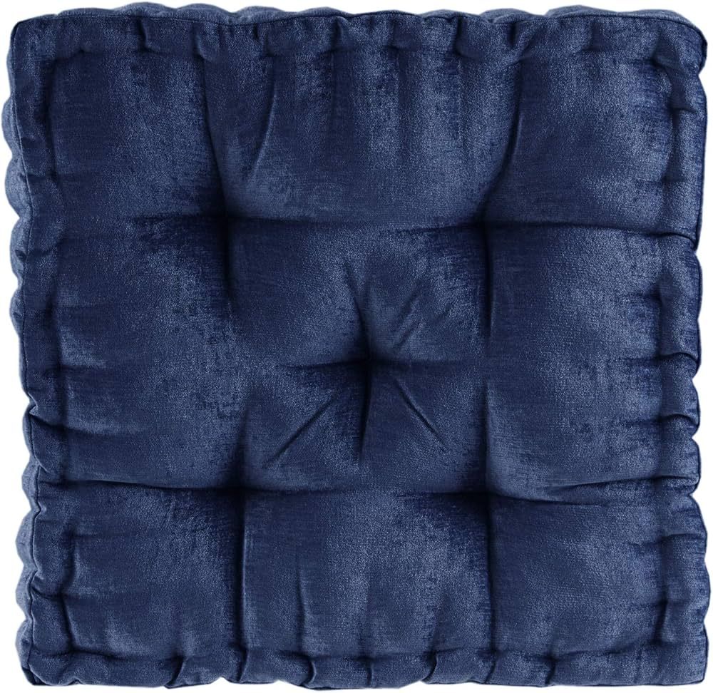 Intelligent Design Azza Floor Pillow Square Pouf Chenille Tufted with Scalloped Edge Design Hypoa... | Amazon (US)