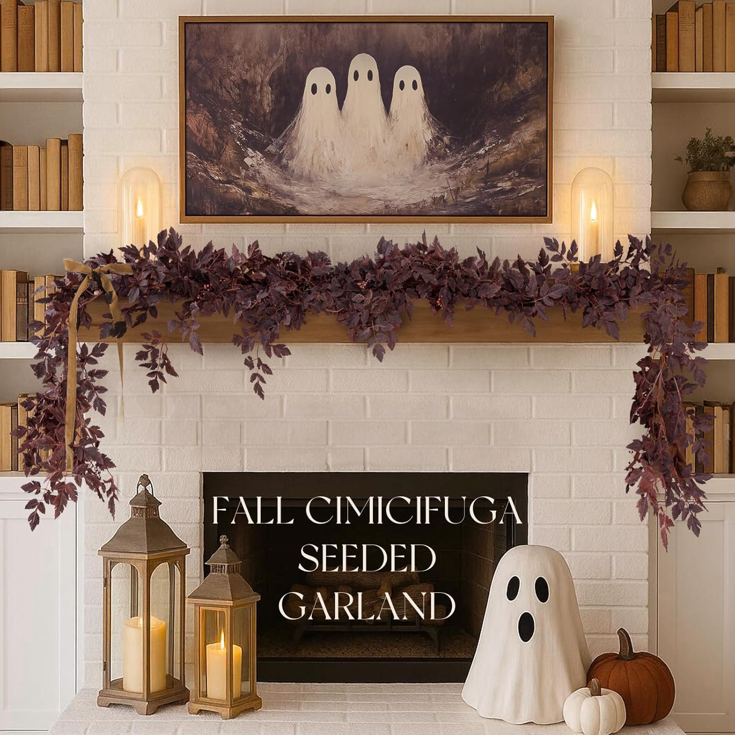 Fall Decor - Fall Decorations for Home - 6 Ft Plum Cimicifuga Seeded Garland - Artificial Leaf Ga... | Amazon (US)