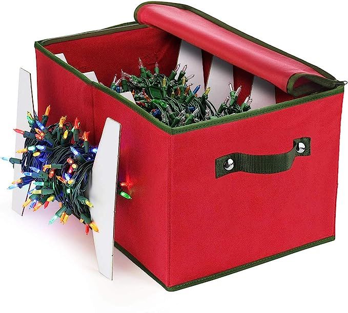 Christmas Light Storage Box–Non-Woven Fabric with 4 Cardboard Light Storage Wraps, to Store Up ... | Amazon (US)