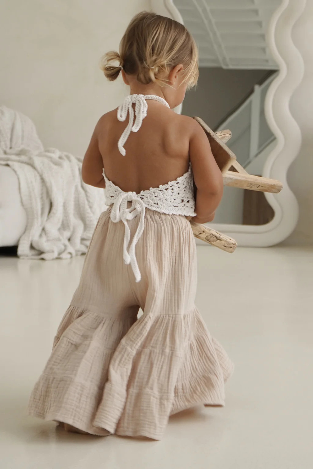 Bella Maxi Pants (latte muslin) | INDIE BLUE