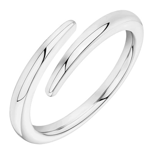 PAVOI 14K Gold Plated Open Twist Eternity Band White Gold for Women Size 5 | Amazon (US)