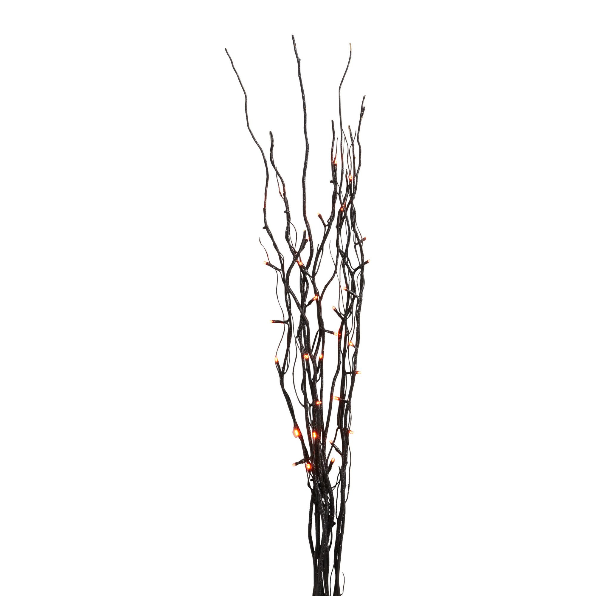 Black Willow Branch Decor With Orange LED Lights - World Market | World Market