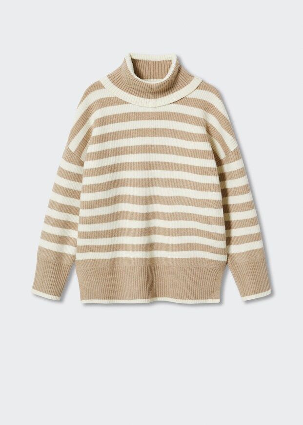 Striped turtleneck sweater -  Women | Mango United Kingdom | MANGO (UK)