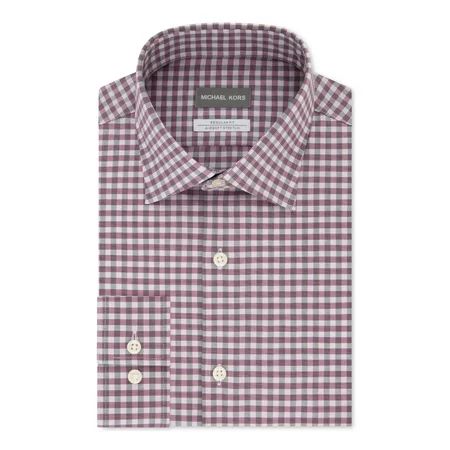 MICHAEL KORS Mens Pink Plaid Collared Classic Fit Non Iron Dress Shirt XL 17- 34/35 | Walmart (US)