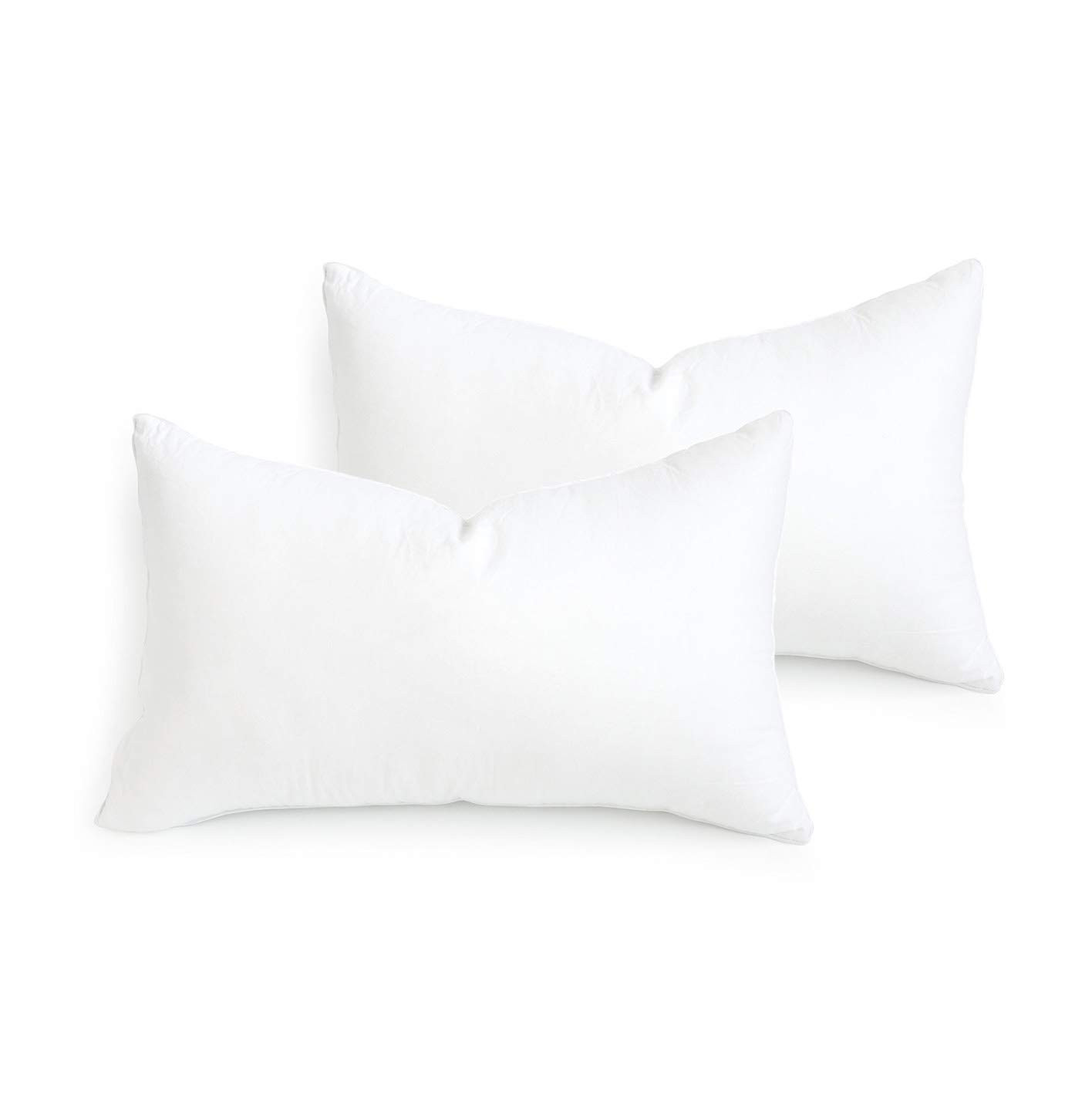 Hofdeco Premium Lumbar Pillow Inserts Set of 2, 13"x21" (for Cover Size 12"x20") Water Resistant Synthetic Down Alternative Sham Stuffer for Patio, Bench, Garden, White | Amazon (US)