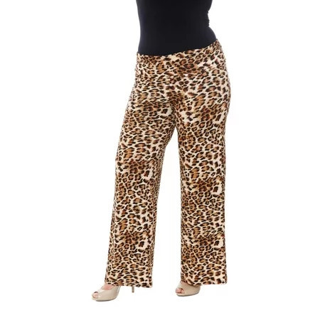 White Mark Women s Plus Size Printed Palazzo Pants | Walmart (US)