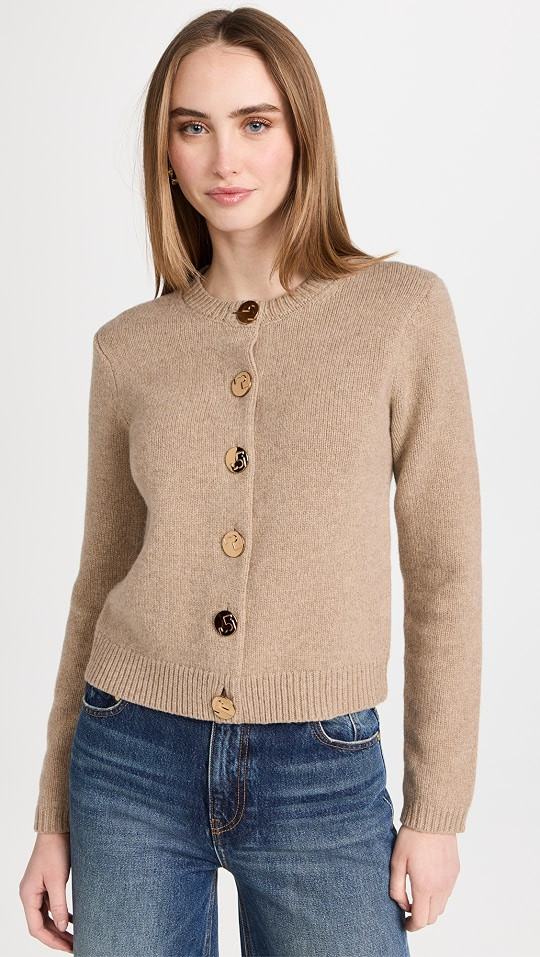 Logo Button Wool Cardigan | Shopbop