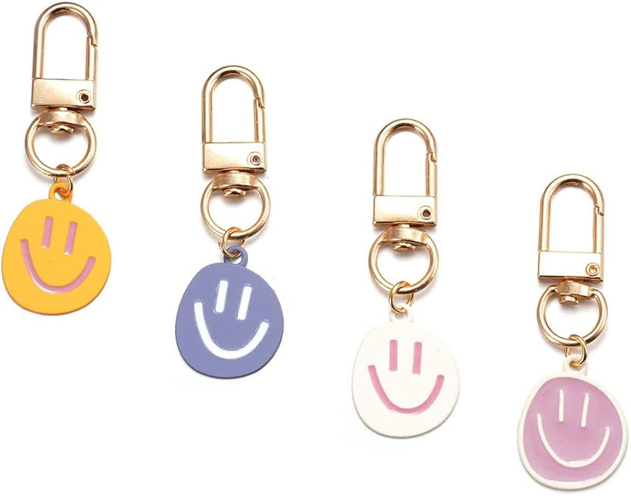 SWJEWEL Cute Happy Expression Keychain for Women 3pcs Set Samll White Black Pink Car Keys Ring Acces | Amazon (US)