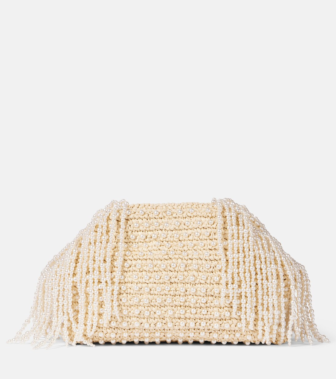 Embellished fringed raffia clutch | Mytheresa (UK)
