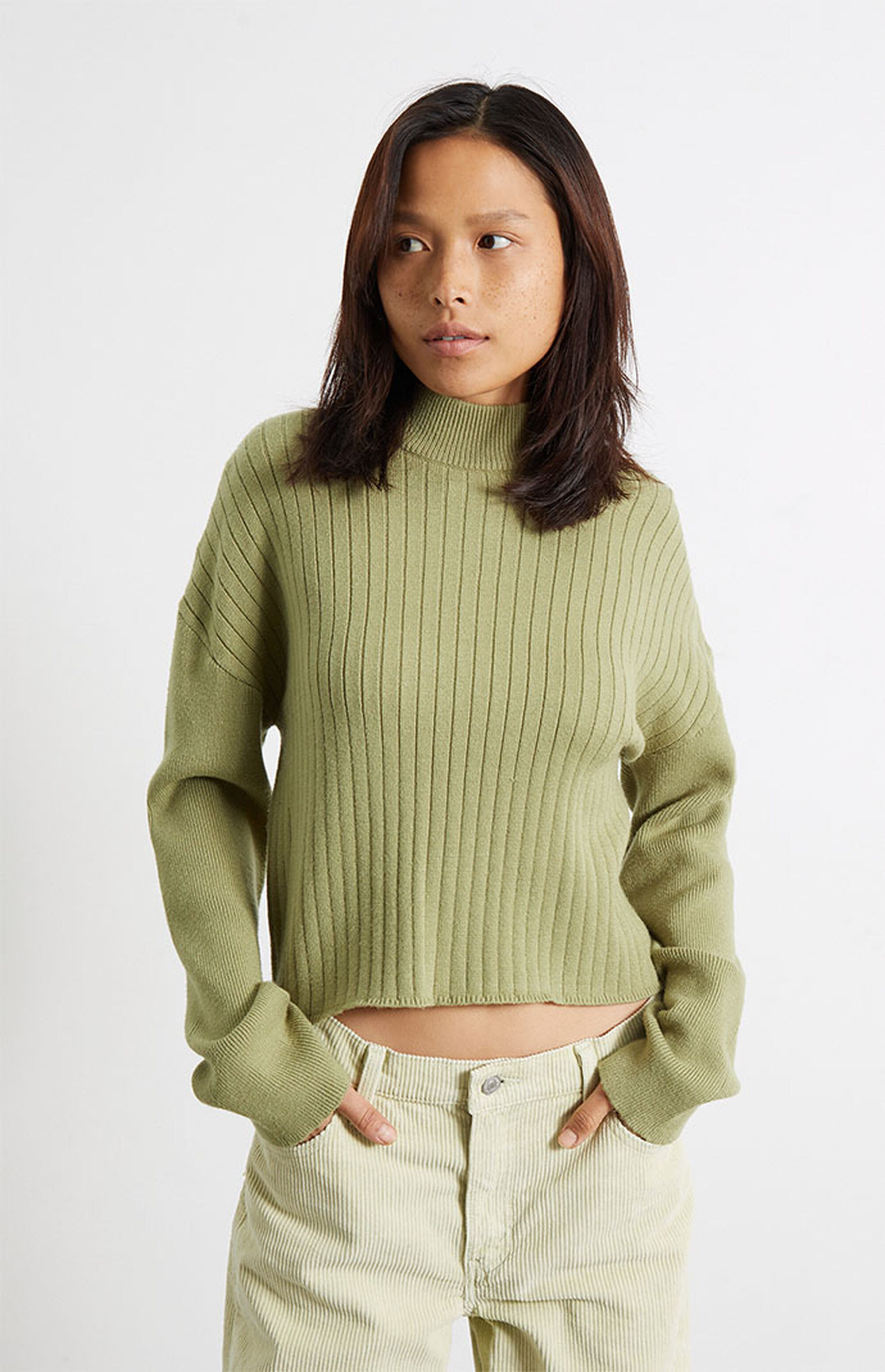 LA Hearts Contrast Ribbed Mock Neck Sweater | PacSun