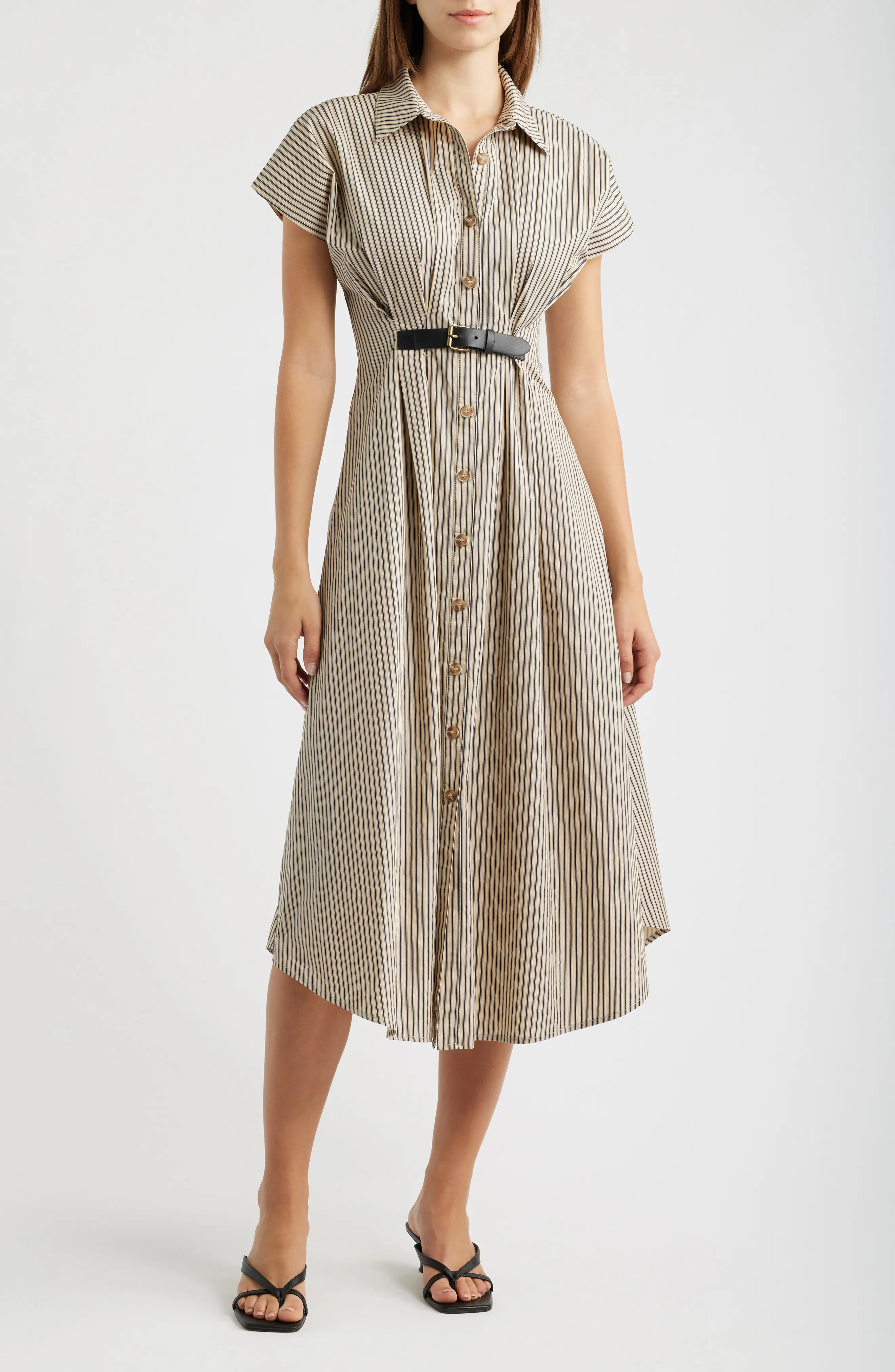 ZOE AND CLAIRE Stripe Belted Shirtdress (Women) | Nordstrom | Nordstrom