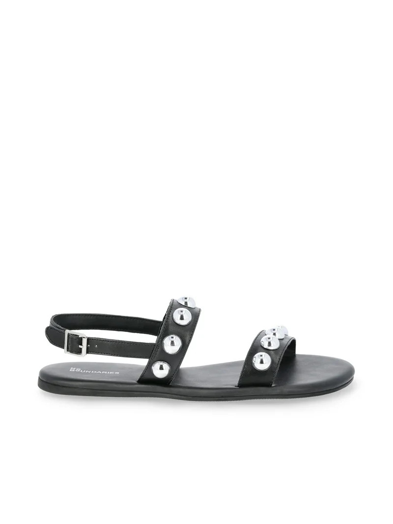 No Boundaries Studded Flat Sandals, Women's | Walmart (US)