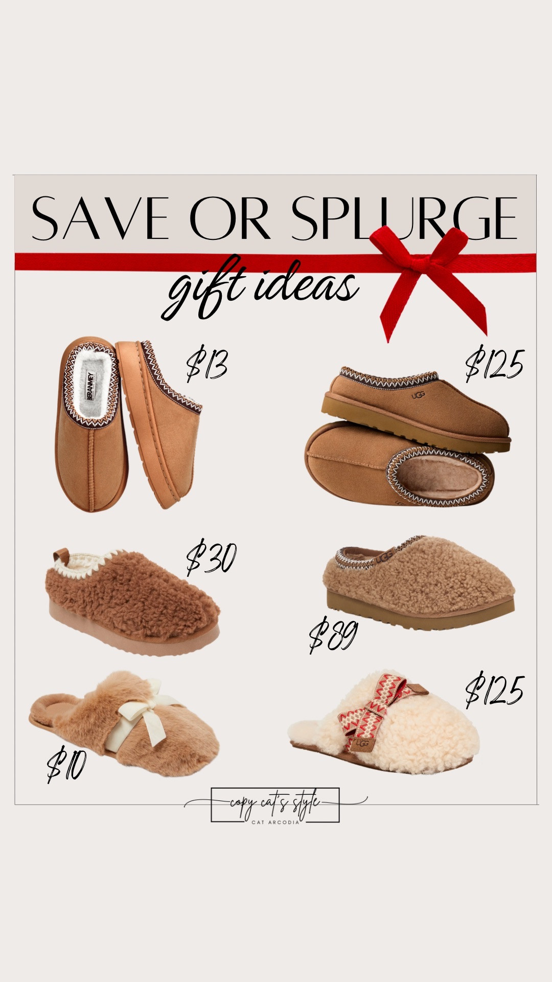 Gift ideas for all budgets. Save or splurge on holiday gift ideas. Amazon slippers, Target slippers, Ugg slippers. 

#LTKFindsUnder50 #LTKSaleAlert #LTKGiftGuide