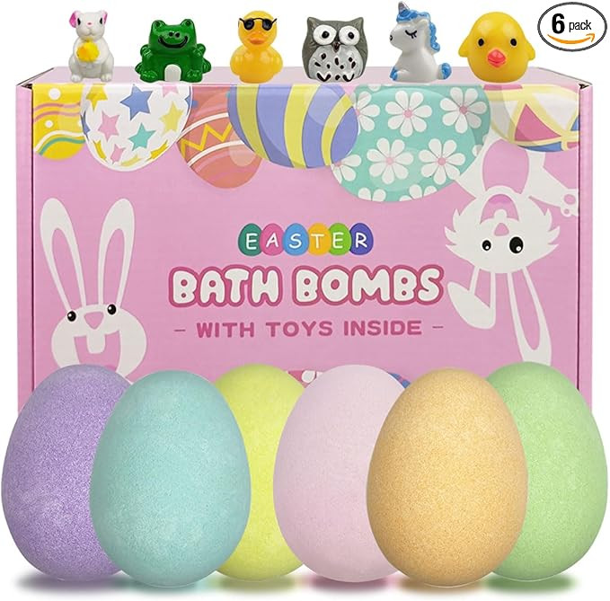 Anditoy 6 Pack Easter Bath Bombs with Easter Surprise Toys Inside for Kids Girls Boys Easter Bask... | Amazon (US)