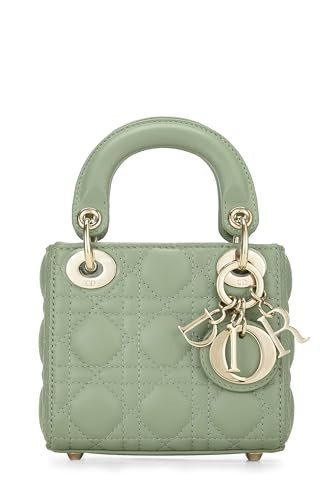 Dior, Pre-Loved Green Lambskin Leather Lady Dior Micro, Green | Amazon (US)