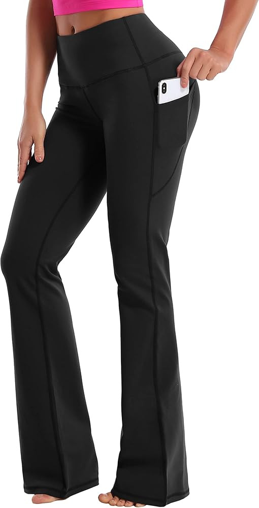BUBBLELIME 29"/31"/33"/35"/37" Women Bootleg/Wide Legs High Waist Yoga Pants Tummy Control Bootcu... | Amazon (US)