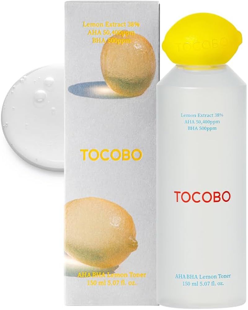 TOCOBO AHA BHA Lemon Facial Toner 5.07 fl oz / 150 ml | Vitamin C and Lemon Extract, AHA, BHA, Ca... | Amazon (US)