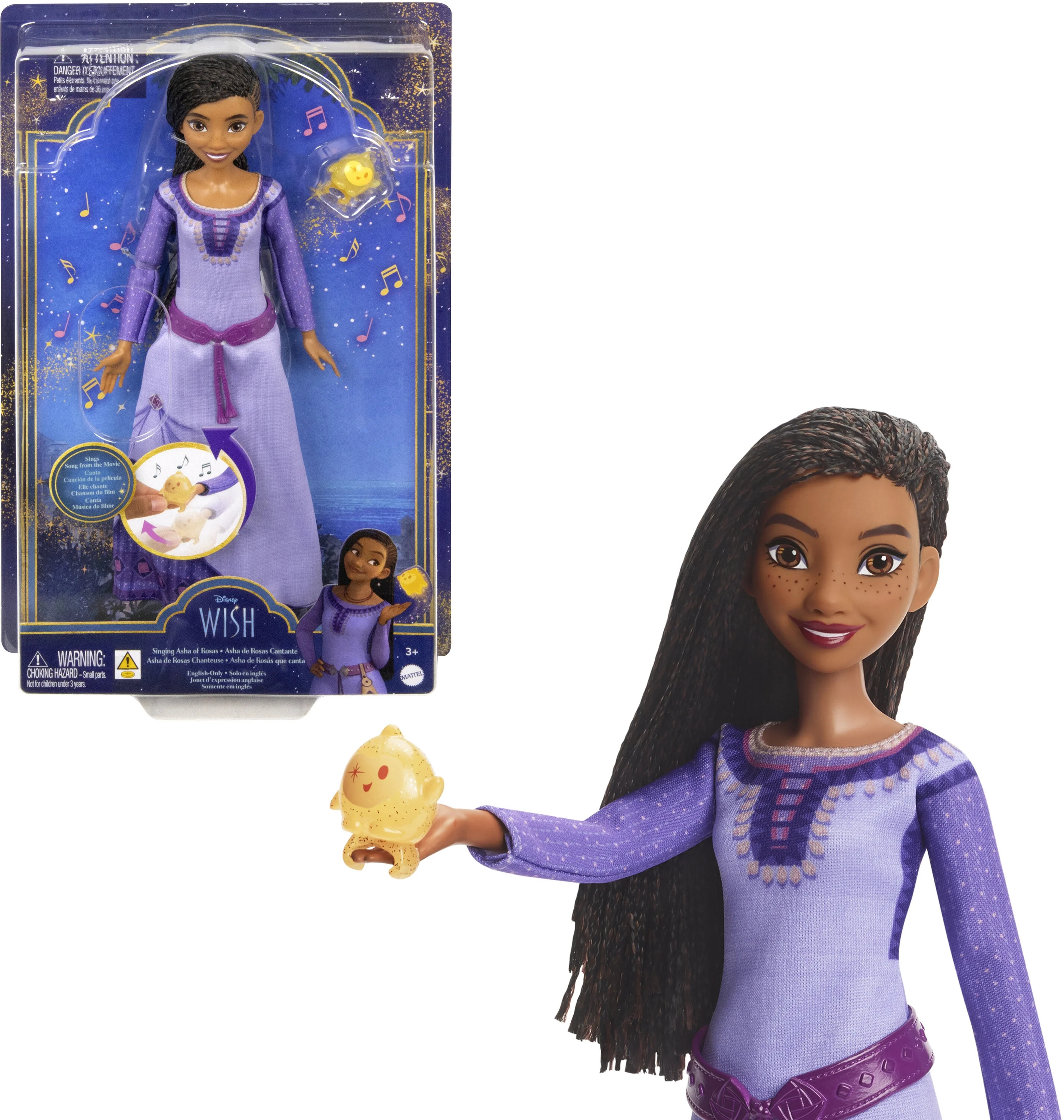Disney’s Wish Singing Asha of Rosas 11 inch Fashion Doll & Star Figure, Posable with Removable ... | Walmart (US)