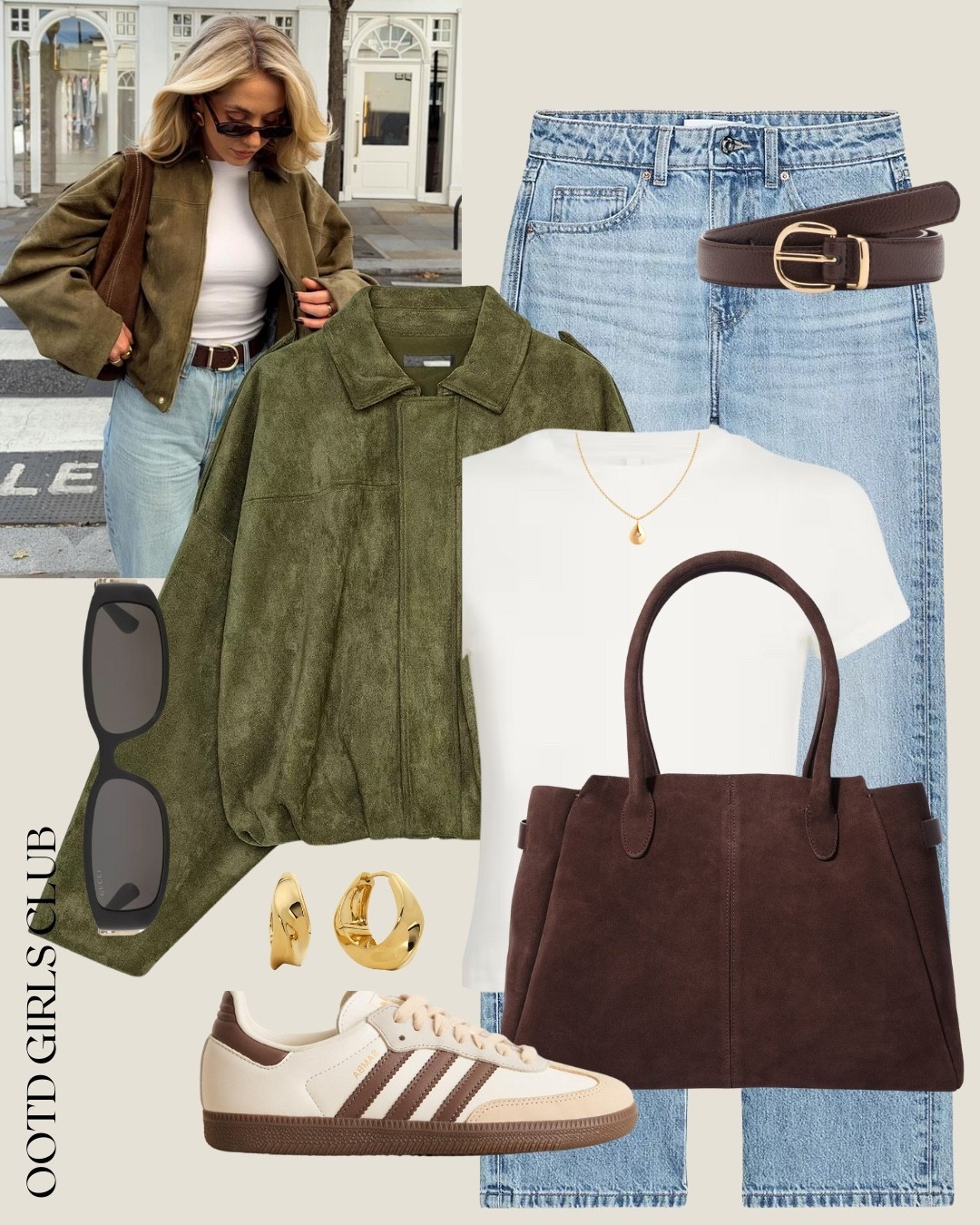 Suede khaki jacket styling 

#LTKautumn #LTKuk #LTKeurope
