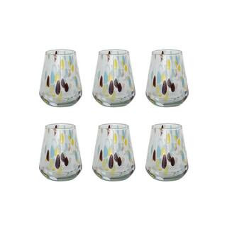 12.5 fl. oz. Blown Confetti Multicolor Glass Drinking Glass, (Set of 6) | The Home Depot