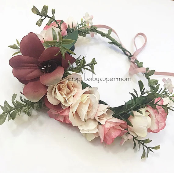 Flowers Crown Adult  Flower headband kids   Baby Crown Adult Flower Hair Accessories | Etsy (US)