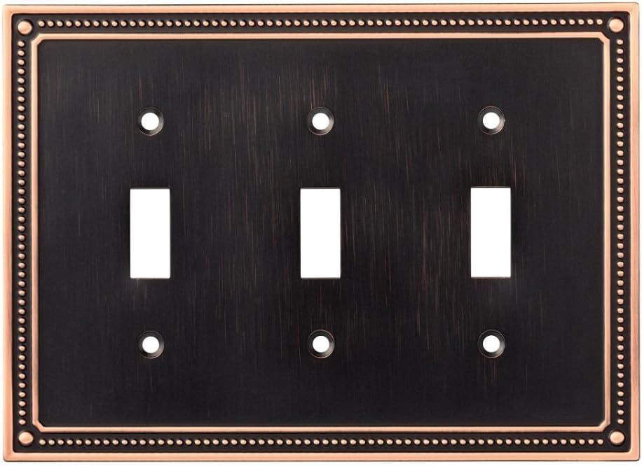 Franklin Brass W35066-VBC-C Classic Beaded Triple Toggle Switch Wall Plate / Switch Plate / Cover... | Amazon (US)