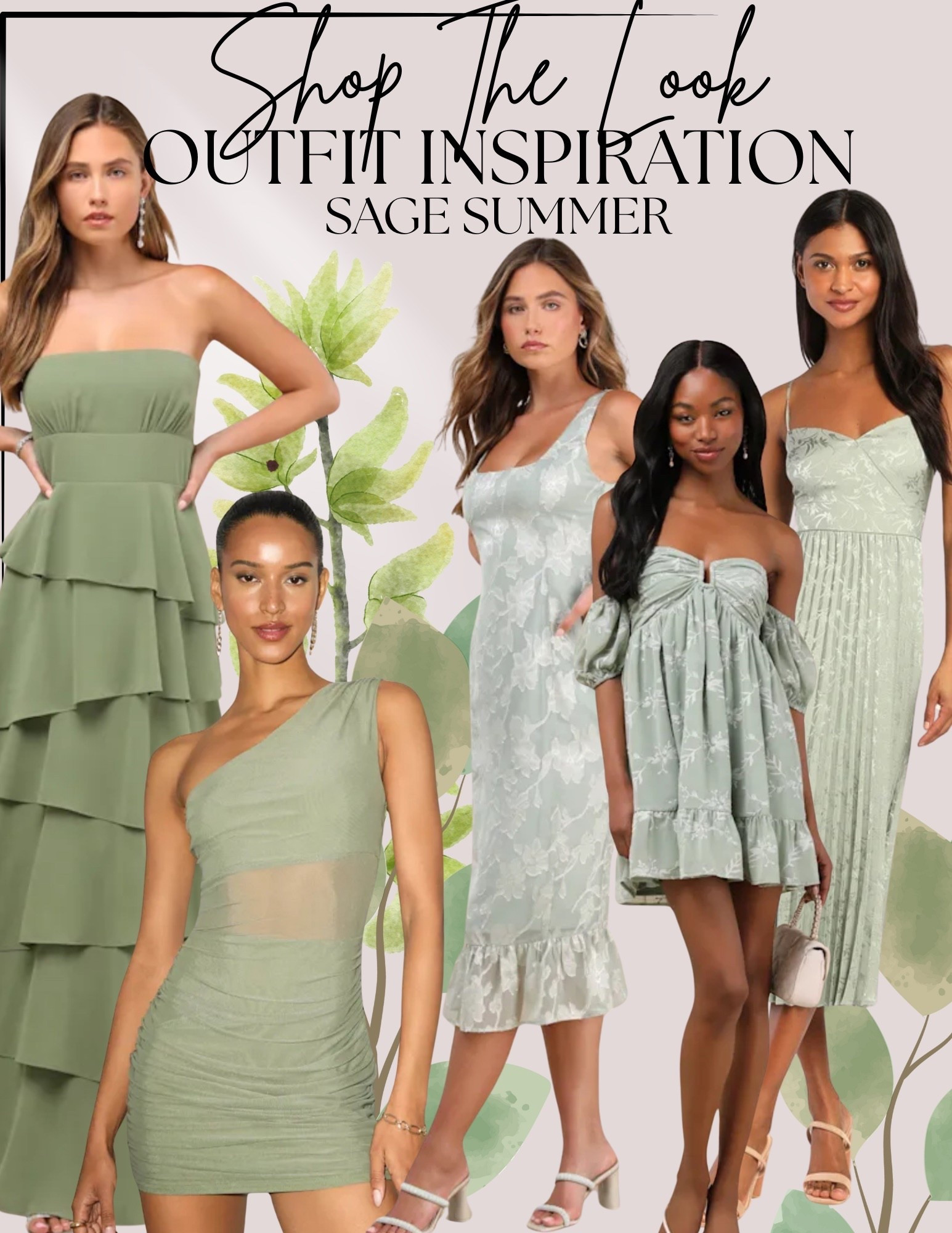 Sage green dresses. Party wedding guest event formal date night outfit. Tiered dress. Mini dress. Satin dress. Floral dress. Maxi dresss

#LTKFindsUnder100 #LTKWedding #LTKParties