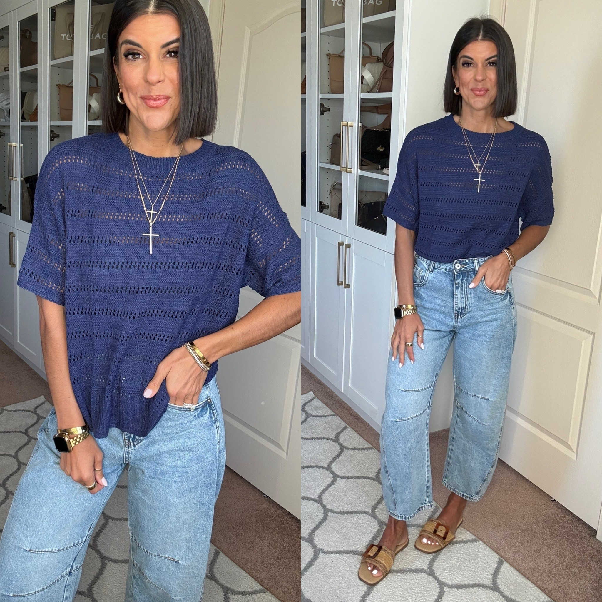 Size small in sweater and tank size 2 in jeans 

#LTKSeasonal