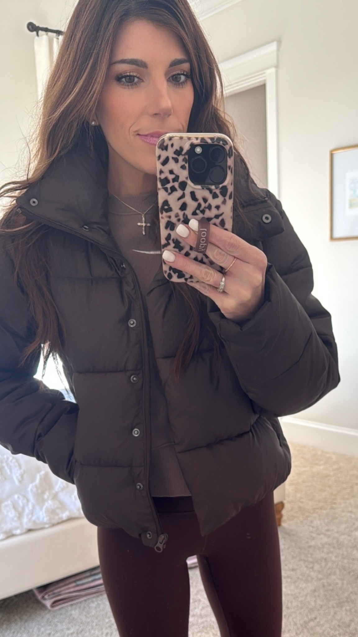 Another snow day, but loving this monochromatic look. 
#brown #ootd #jacket #style #athleisure 

#LTKootd #LTKSaleAlert #LTKActive