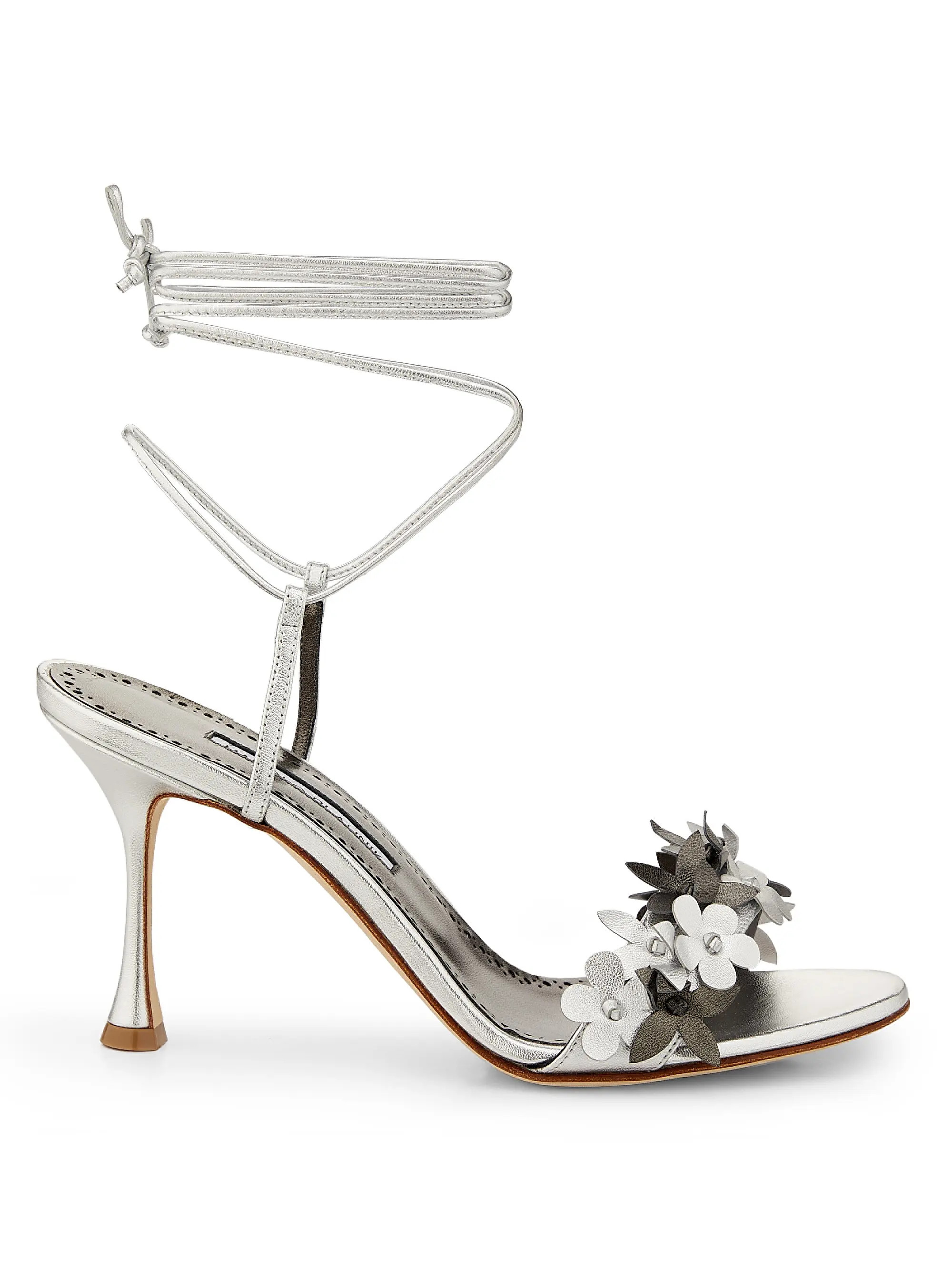 Metallic Leather Strappy Sandals | Saks Fifth Avenue