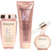 Kérastase Gloss Absolu Shampoo, Conditioner and Oil Trio, with Wild Rose | Look Fantastic (UK)