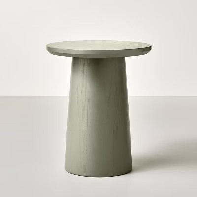 Wooden Round Pedestal Accent Side Table - Sage Green - Hearth & Hand™ with Magnolia | Target