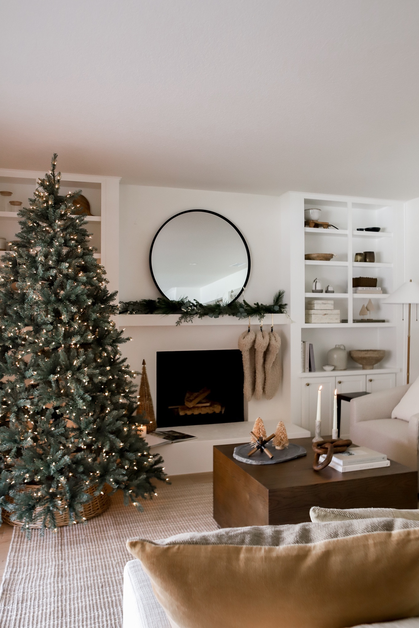 Our holiday living room decor! Currently loving this faux tree and neutral area rug 😍 

#LTKSeasonal #LTKhome #LTKsalealert