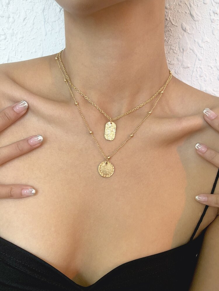 Round Charm Layered Necklace | SHEIN
