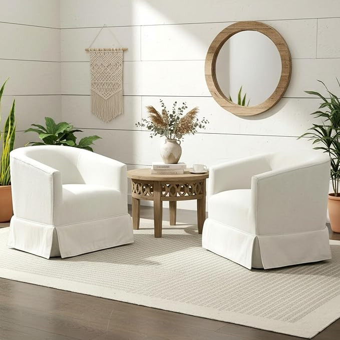 Swivel Accent Chair for Living Room, 360° Upholstered Barrel Swivel Chairs with Skirted Base, Mo... | Amazon (US)