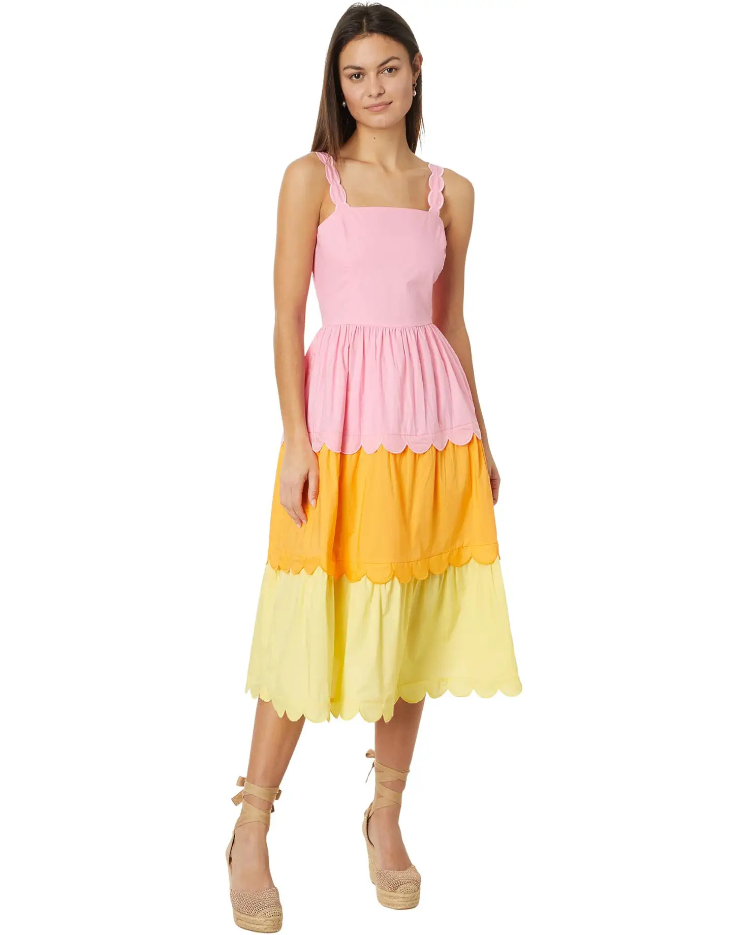 Women's English Factory Colorblock Scallop Dress | Zappos