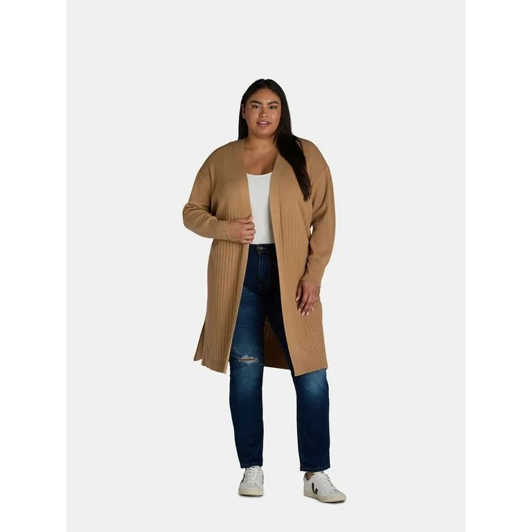 Terra & Sky Women's Plus Size Open Front Duster Cardigan, Lightweight; Sizes 0X-4X | Walmart (US)