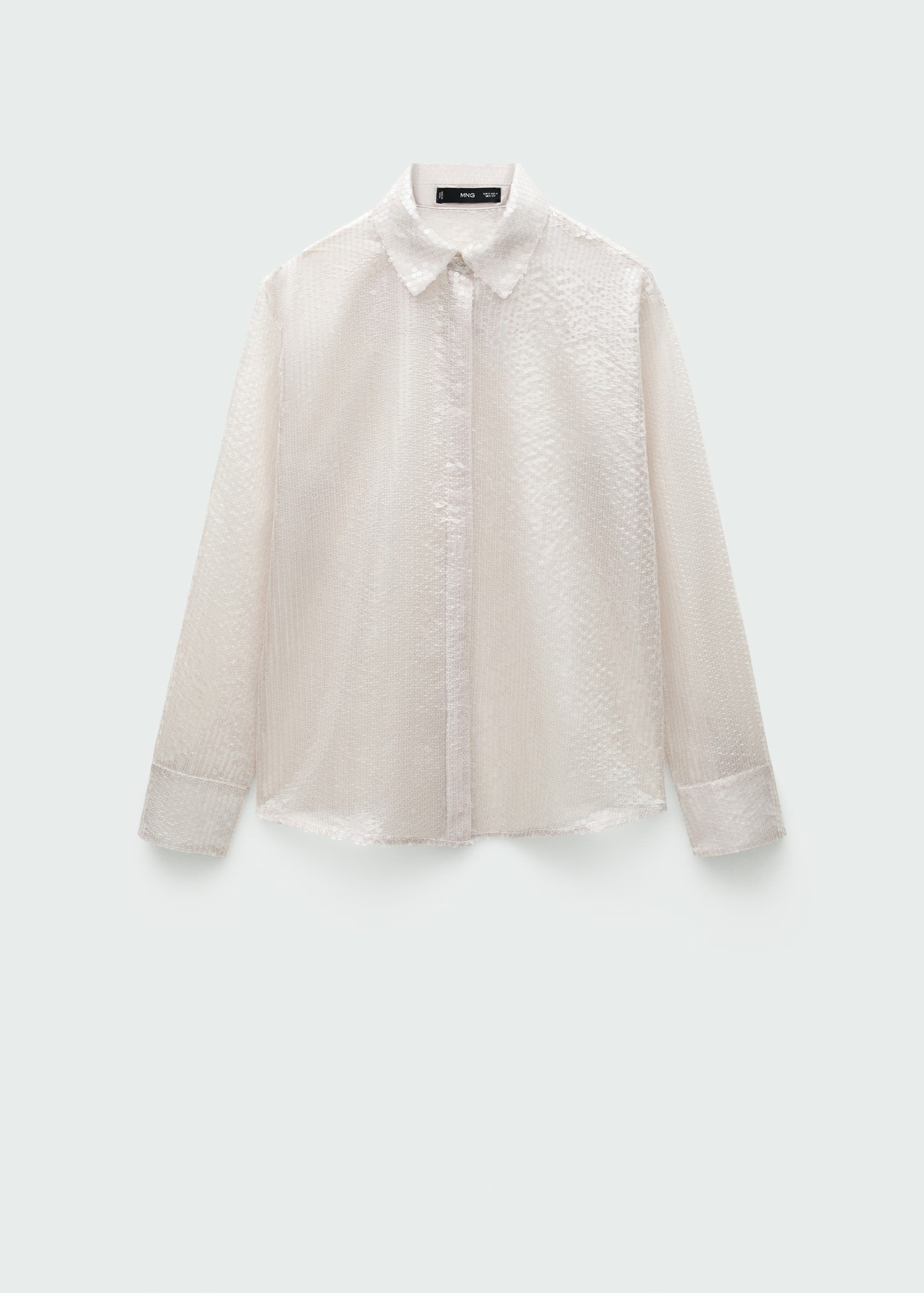 Semi-transparent sequined shirt - Women | MANGO USA | Mango (US/MX/AU)