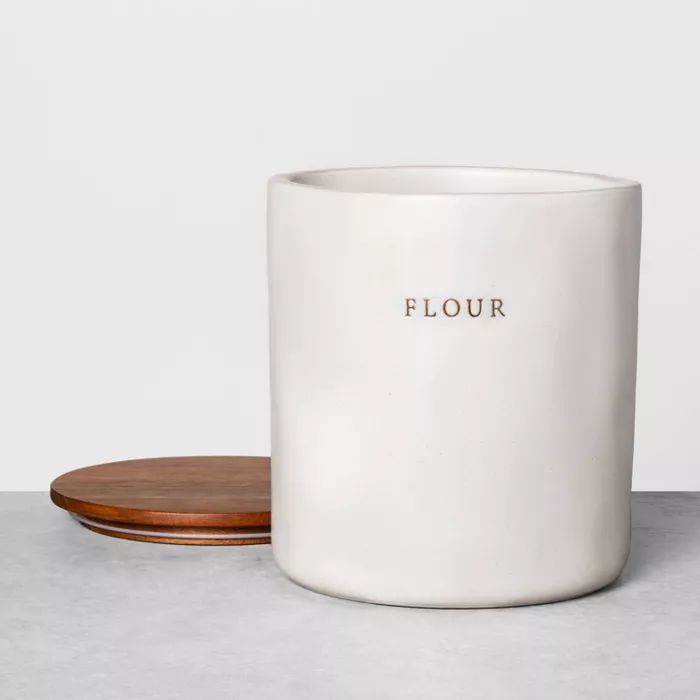 Flour Stoneware Canister with Wood Lid - Hearth & Hand™ with Magnolia | Target